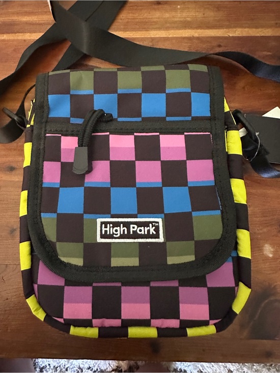 High park Handbags - Multicolor Checkered Crossbody Bag - Blue/Pink/Green